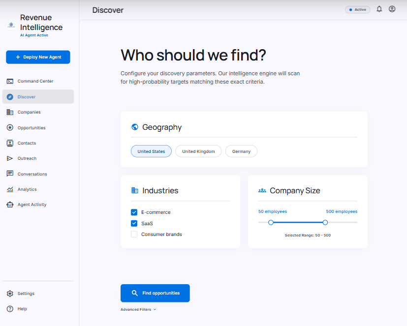 ProspectIQ discover screen